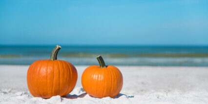 Pumpkins on the beach